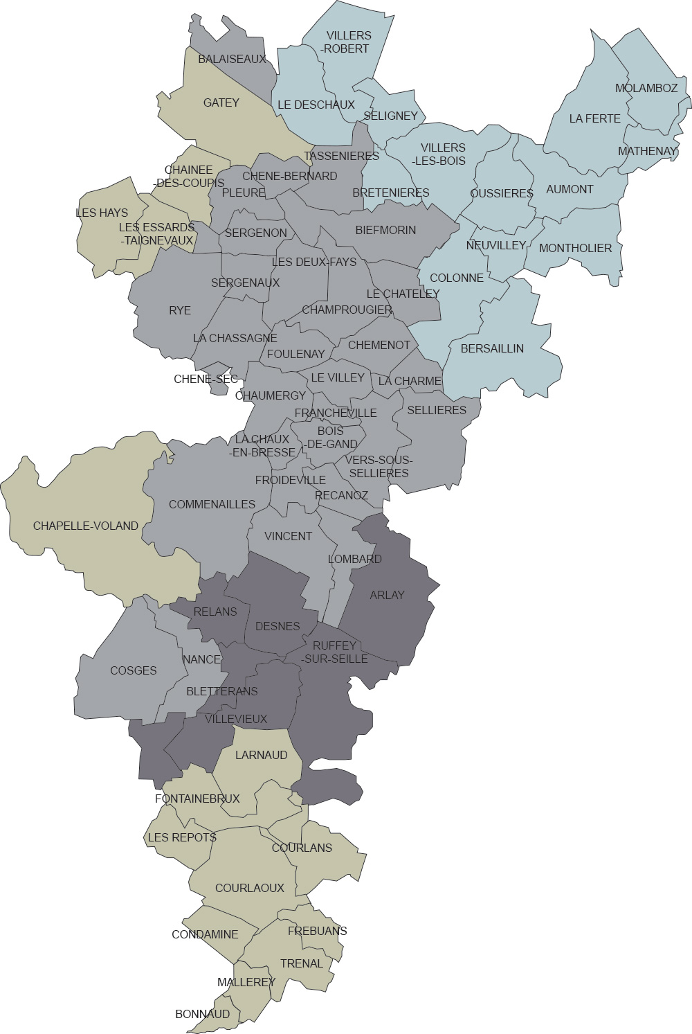 Carte : La Bresse jurassienne
