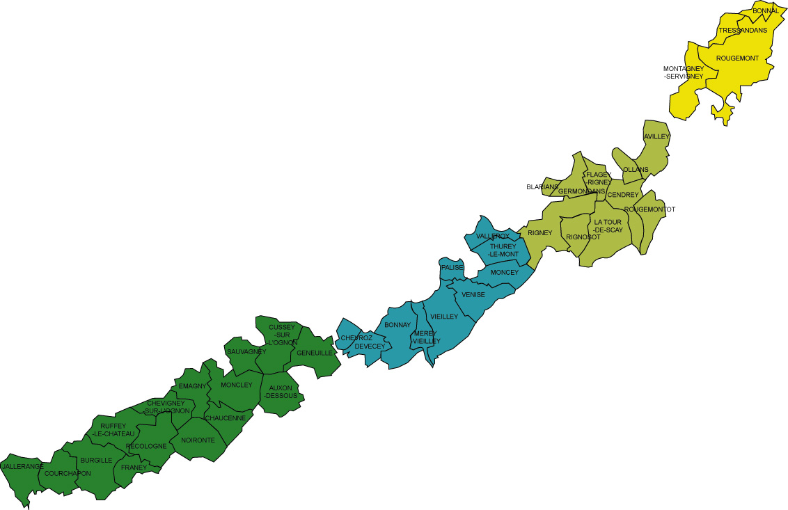 Carte : La vallée de l'Ognon