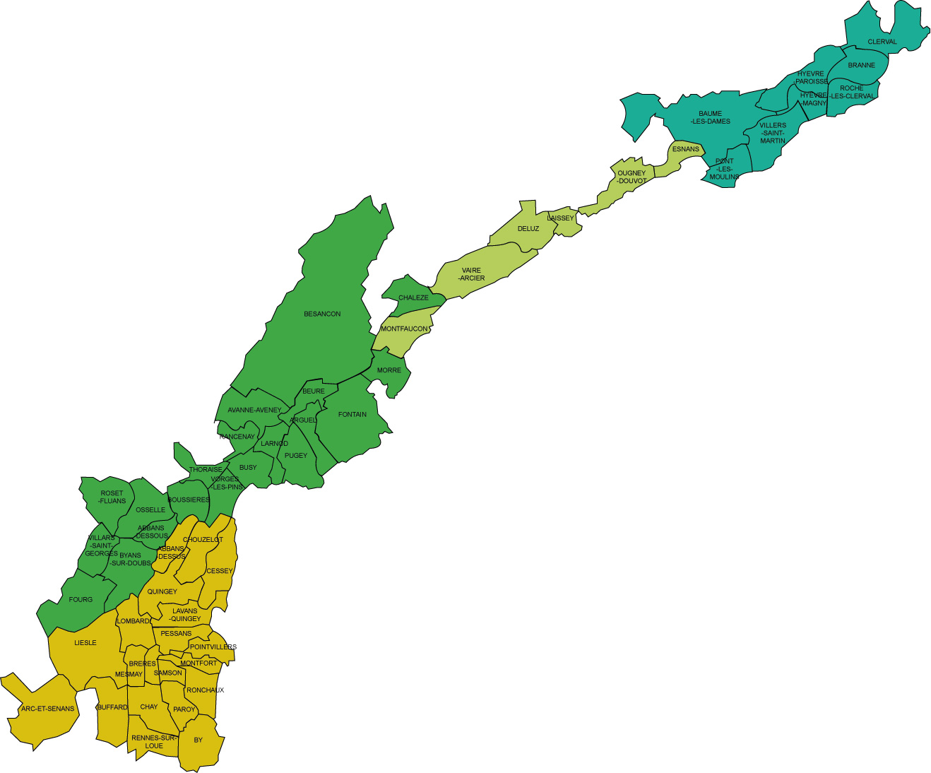 Carte : La bordure jurassienne