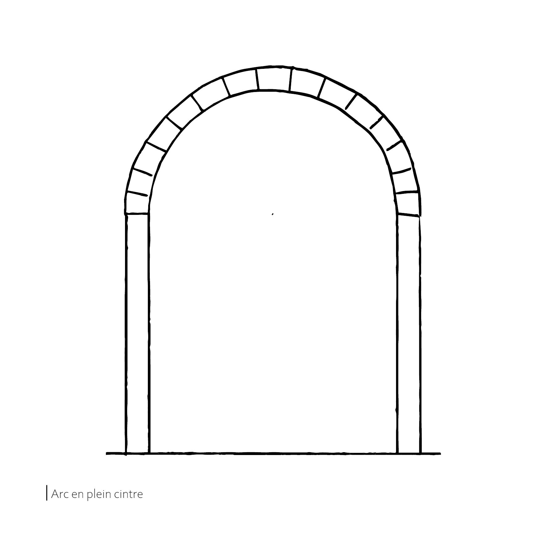 Arc en plein cintre (croquis a.berthaud / caue39)