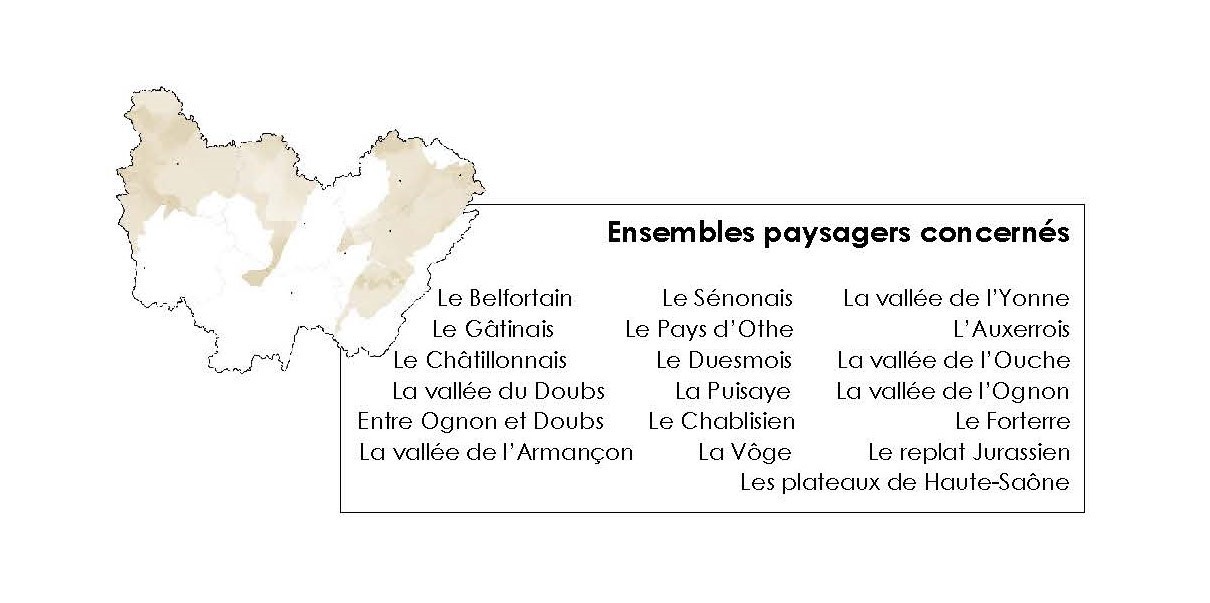 Localisation paysages grands plateaux en BFC DREAL 2019