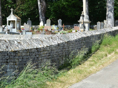 Mur pierre sèche cimetière 05 2022 caue39 - CHATEAU-CHALON (39210)