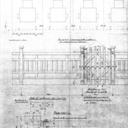 Extrait 2 plan et coupe clôture modèle en béton armé Cité Damparis-Tavaux 02 1930 - CAUE39 - DAMPARIS (39500)